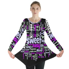 Writing Color Rainbow Sweer Love Long Sleeve Tunic  by Mariart