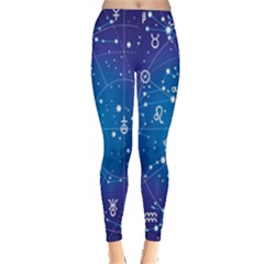 Astrology Illness Prediction Zodiac Star Leggings  by Mariart