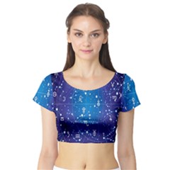 Astrology Illness Prediction Zodiac Star Short Sleeve Crop Top (tight Fit) by Mariart