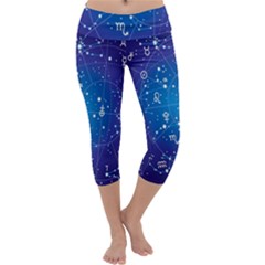 Astrology Illness Prediction Zodiac Star Capri Yoga Leggings by Mariart