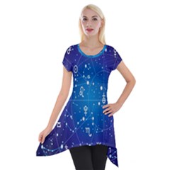 Astrology Illness Prediction Zodiac Star Short Sleeve Side Drop Tunic by Mariart