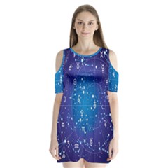 Astrology Illness Prediction Zodiac Star Shoulder Cutout Velvet  One Piece by Mariart