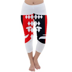 Face Mask Red Black Plaid Triangle Wave Chevron Capri Winter Leggings  by Mariart