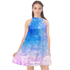 Horoscope Compatibility Love Romance Star Signs Zodiac Halter Neckline Chiffon Dress  by Mariart