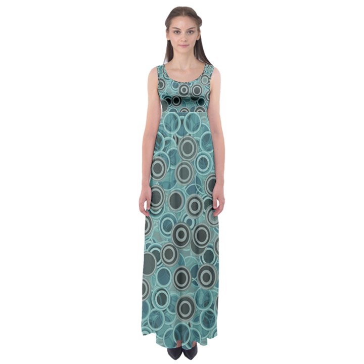 Abstract Aquatic Dream Empire Waist Maxi Dress