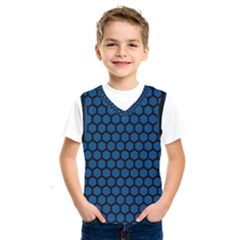 Blue Dark Navy Cobalt Royal Tardis Honeycomb Hexagon Kids  Sportswear by Mariart