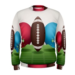 Helmet Ball Football America Sport Red Brown Blue Green Men s Sweatshirt by Mariart