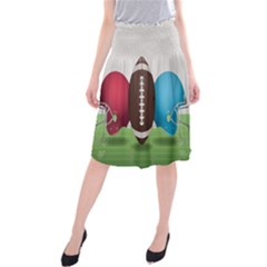 Helmet Ball Football America Sport Red Brown Blue Green Midi Beach Skirt by Mariart