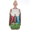 Helmet Ball Football America Sport Red Brown Blue Green Velvet Long Sleeve Shoulder Cutout Dress View2