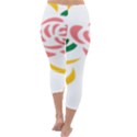 Pink Rose Ribbon Bouquet Green Yellow Flower Floral Capri Winter Leggings  View4