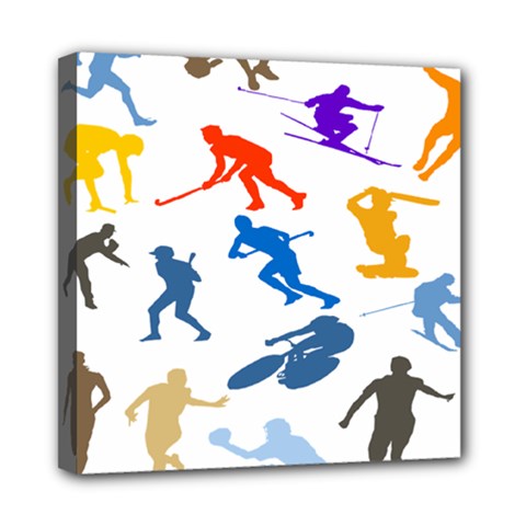 Sport Player Playing Mini Canvas 8  X 8  by Mariart