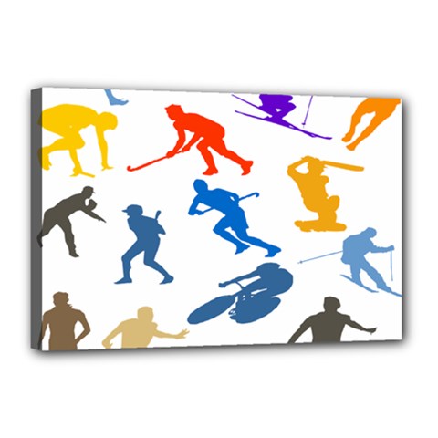 Sport Player Playing Canvas 18  X 12  by Mariart