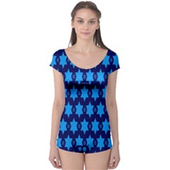 Star Blue Space Wave Chevron Sky Boyleg Leotard  by Mariart