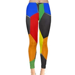 Team Soccer Coming Out Tease Ball Color Rainbow Sport Leggings  by Mariart