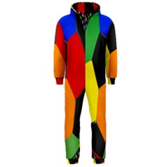 Team Soccer Coming Out Tease Ball Color Rainbow Sport Hooded Jumpsuit (men)  by Mariart