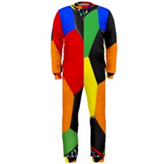 Team Soccer Coming Out Tease Ball Color Rainbow Sport Onepiece Jumpsuit (men)  by Mariart