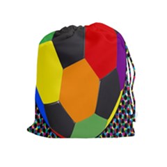 Team Soccer Coming Out Tease Ball Color Rainbow Sport Drawstring Pouches (extra Large) by Mariart