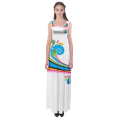 Colored Lines Rainbow Empire Waist Maxi Dress by Mariart