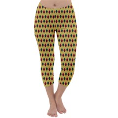 Points Cells Paint Texture Plaid Triangle Polka Capri Winter Leggings  by Mariart