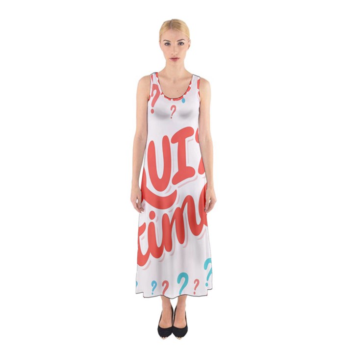 Question Mark Quiz Time Sleeveless Maxi Dress