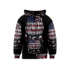 Usa Bowling  Kids  Zipper Hoodie by Valentinaart