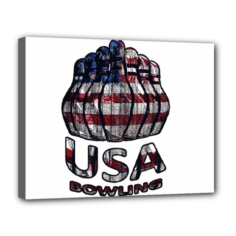 Usa Bowling  Canvas 14  X 11  by Valentinaart