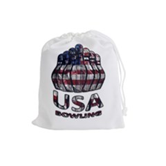 Usa Bowling  Drawstring Pouches (large)  by Valentinaart