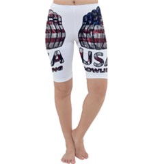 Usa Bowling  Cropped Leggings  by Valentinaart