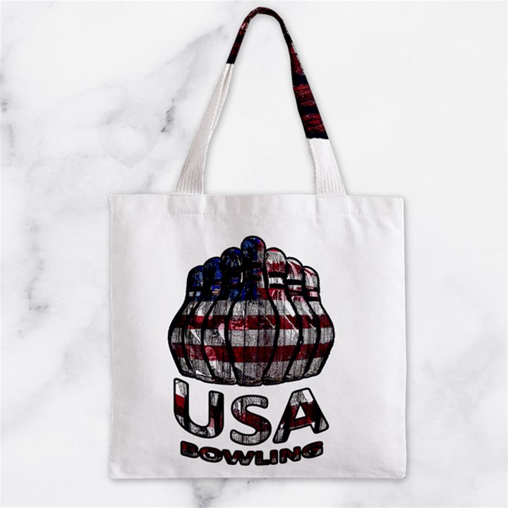 USA Bowling  Zipper Grocery Tote Bag