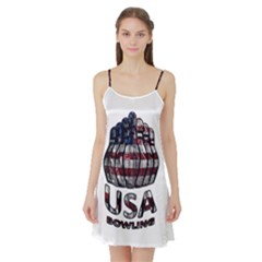 Usa Bowling  Satin Night Slip by Valentinaart