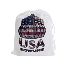 Usa Bowling  Drawstring Pouches (extra Large) by Valentinaart