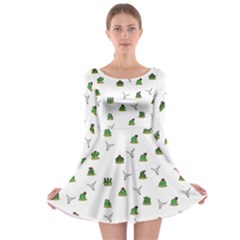 Cactus Pattern Long Sleeve Skater Dress by Valentinaart