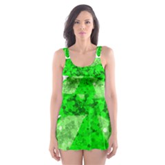 St Patricks Day Shamrock Green Skater Dress Swimsuit by Nexatart