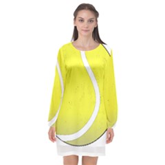 Tennis Ball Ball Sport Fitness Long Sleeve Chiffon Shift Dress  by Nexatart