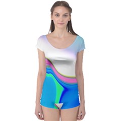 Aurora Color Rainbow Space Blue Sky Purple Yellow Green Boyleg Leotard  by Mariart