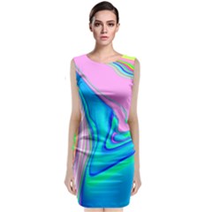 Aurora Color Rainbow Space Blue Sky Purple Yellow Green Pink Red Classic Sleeveless Midi Dress by Mariart