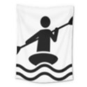 Cropped Kayak Graphic Race Paddle Black Water Sea Wave Beach Medium Tapestry View1