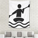 Cropped Kayak Graphic Race Paddle Black Water Sea Wave Beach Medium Tapestry View2