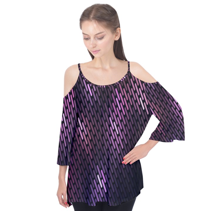 Light Lines Purple Black Flutter Tees