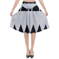 Noir Gender Flags Wave Waves Chevron Circle Black Grey Flared Midi Skirt by Mariart