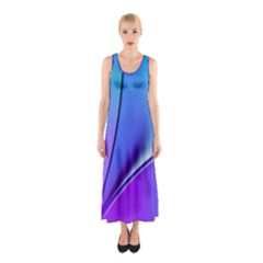 Line Blue Light Space Purple Sleeveless Maxi Dress by Mariart