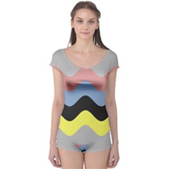 Wave Waves Chevron Sea Beach Rainbow Boyleg Leotard  by Mariart