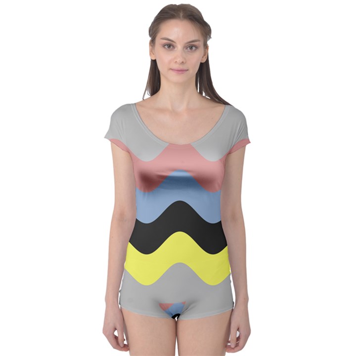 Wave Waves Chevron Sea Beach Rainbow Boyleg Leotard 