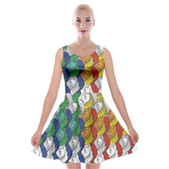 Rainbow Fish Velvet Skater Dress by Mariart