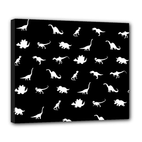 Dinosaurs Pattern Deluxe Canvas 24  X 20   by Valentinaart