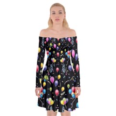 Balloons   Off Shoulder Skater Dress by Valentinaart