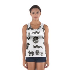 Aztecs Pattern Women s Sport Tank Top  by Valentinaart