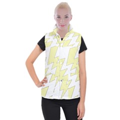 Lightning Yellow Women s Button Up Puffer Vest by Mariart