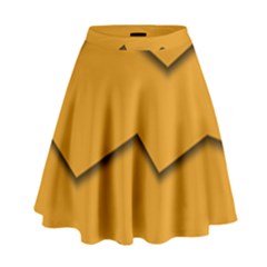 Orange Shades Wave Chevron Line High Waist Skirt by Mariart