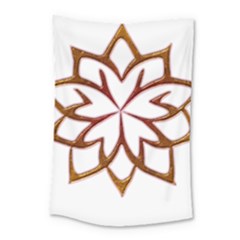 Abstract Shape Outline Floral Gold Small Tapestry by Nexatart